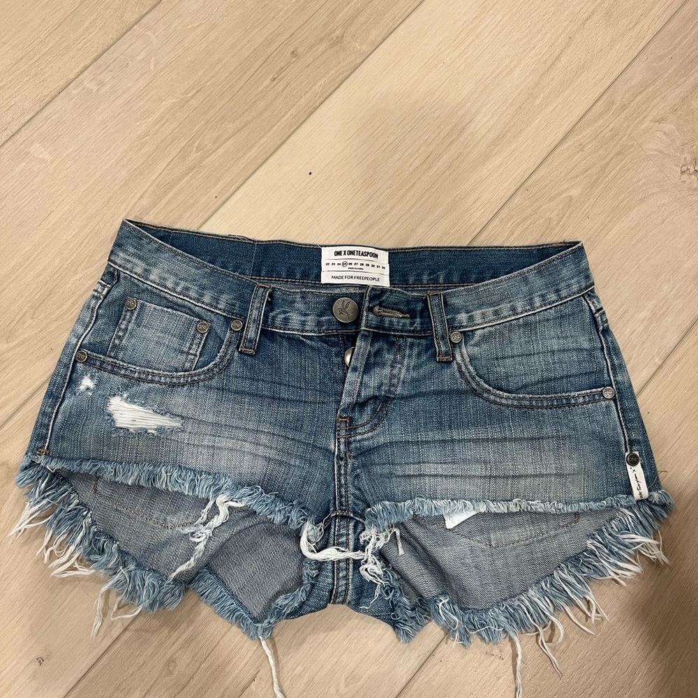 One Teaspoon X Free People Distressed Denim Shorts